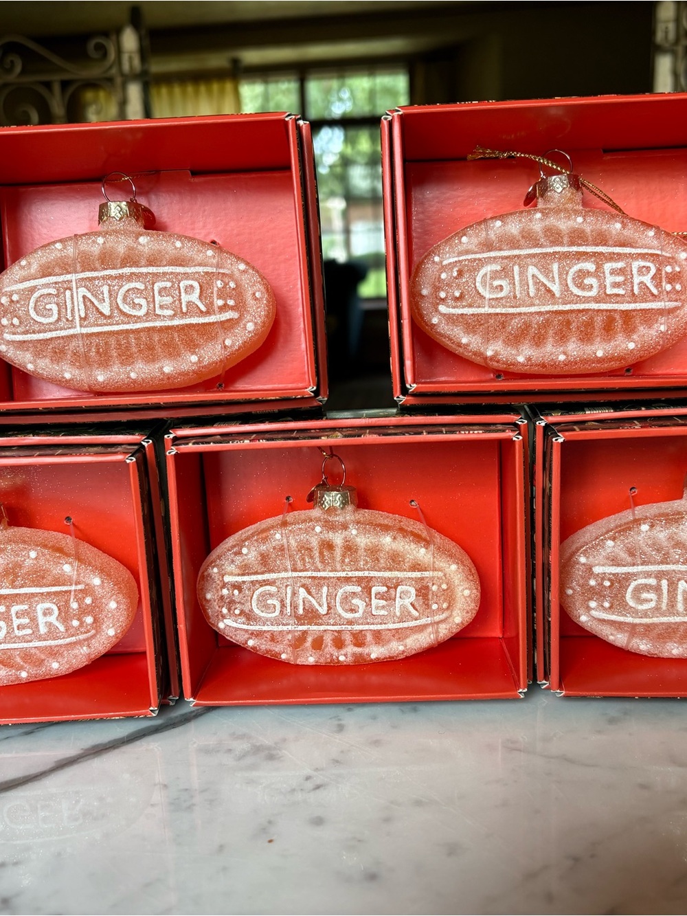 5 John Derian Christmas Holiday Ginger Ornaments NRFB